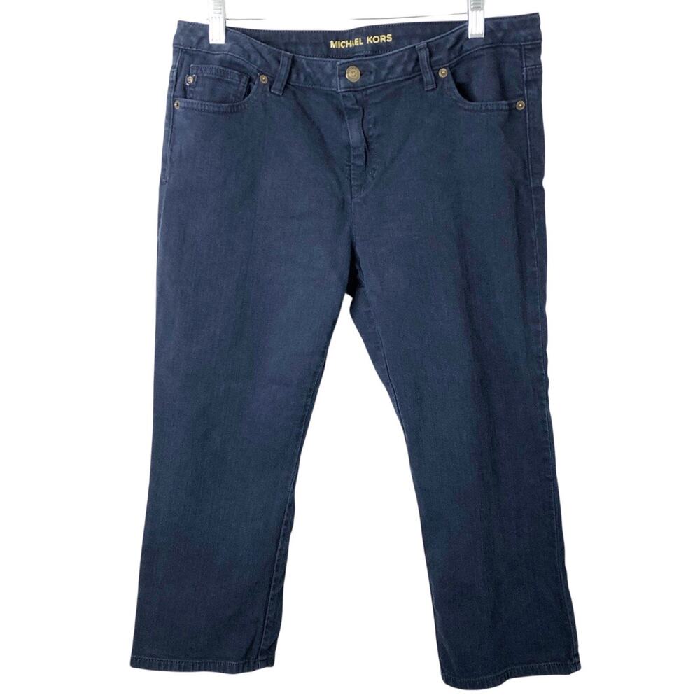 Michael Kors Women's Capri Cropped Dark Wash Mid-Rise Jeans Size 10